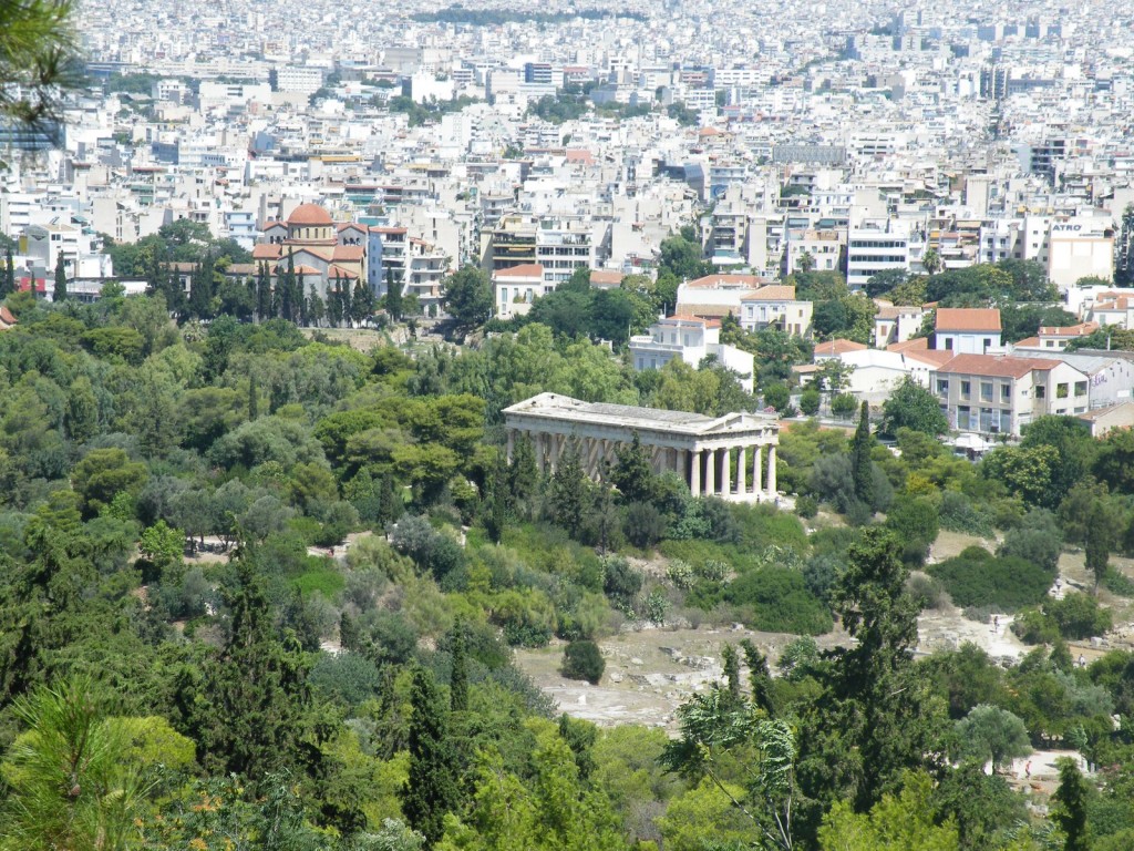 Vue sur le temple d'Héphaïstos